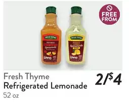 Fresh Thyme Fresh Thyme Refrigerated Lemonade offer