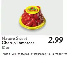 Fresh Thyme Nature Sweet Cherub Tomatoes offer