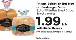 Food 4 Less Private Selection Hot Dog or Hamburger Buns offer