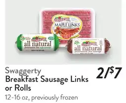 Fresh Thyme Swaggerty Breakfast Sausage Links or Rolls offer