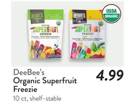 Fresh Thyme DeeBee's Organic Superfruit Freezie offer