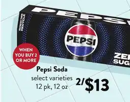 Fresh Thyme Pepsi Soda offer