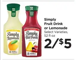 Food 4 Less Simply Fruit Drink or Lemonade offer