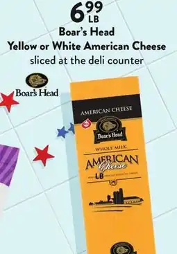 Fresh Thyme Boar's Head Yellow or White American Cheese offer