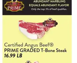 Fresh Thyme Certified Angus Beef PRIMED GRADED T-Bone Steak offer