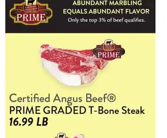Fresh Thyme Certified Angus Beef PRIMED GRADED T-Bone Steak offer