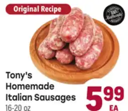 Tony’s Fresh Market Tony's Homemade Italian Sausages offer