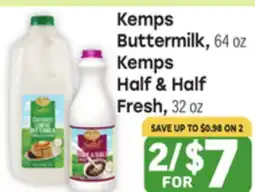 Tony’s Fresh Market Kemps Buttermilk, 64 oz Kemps Half & Half Fresh, 32 oz offer