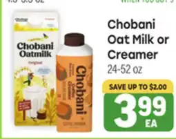 Tony’s Fresh Market Chobani Oat Milk or Creamer offer