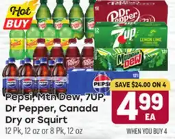Tony’s Fresh Market Pepsi, Mtn Dew, 7UP, Dr Pepper, Canada Dry or Squirt offer