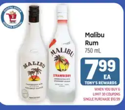 Tony’s Fresh Market Malibu Rum offer