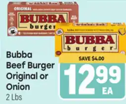 Tony’s Fresh Market Bubba Beef Burger Original or Onion offer