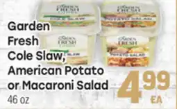Tony’s Fresh Market Garden Fresh Cole Slaw, American Potato or Macaroni Salad offer