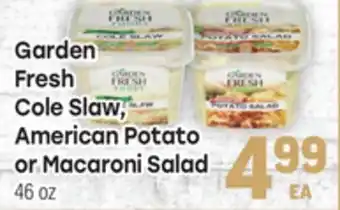 Tony’s Fresh Market Garden Fresh Cole Slaw, American Potato or Macaroni Salad offer
