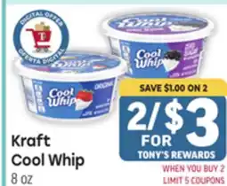 Tony’s Fresh Market Kraft Cool Whip offer