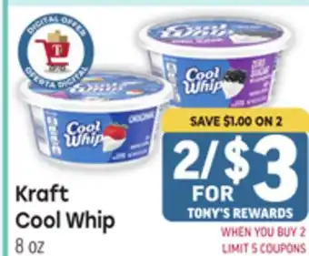 Tony’s Fresh Market Kraft Cool Whip offer