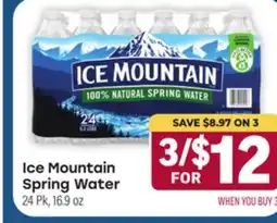 Tony’s Fresh Market Ice Mountain Spring Water offer