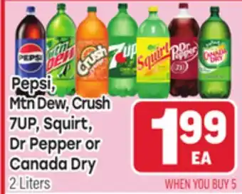 Tony’s Fresh Market Pepsi, Mtn Dew, Crush 7UP, Squirt, Dr Pepper or Canada Dry offer