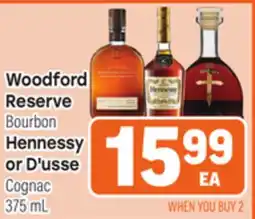 Tony’s Fresh Market Woodford Reserve Bourbon, Hennessy or D'usse Cognac offer