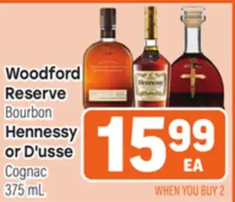Tony’s Fresh Market Woodford Reserve Bourbon, Hennessy or D'usse Cognac offer