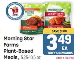 Tony’s Fresh Market Morning Star Farms Plant-Based Meals offer