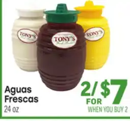 Tony’s Fresh Market Aguas Frescas offer