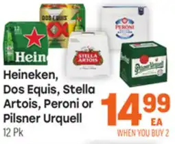 Tony’s Fresh Market Heineken, Dos Equis, Stella Artois, Peroni or Pilsner Urquell offer