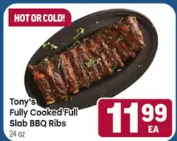 Tony’s Fresh Market Tony's Fully Cooked Full Slab BBQ Ribs offer