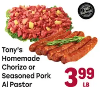 Tony’s Fresh Market Tony's Homemade Chorizo or Seasoned Pork Al Pastor offer