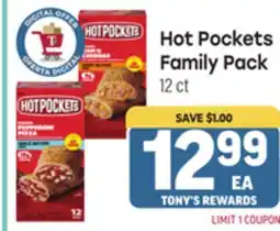 Tony’s Fresh Market Hot Pockets Family Pack offer