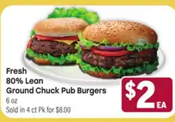 Tony’s Fresh Market Fresh 80% Lean Ground Chuck Pub Burgers offer