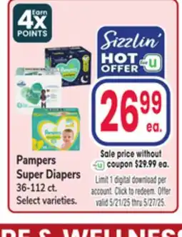Jewel-Osco Pampers Super Diapers offer