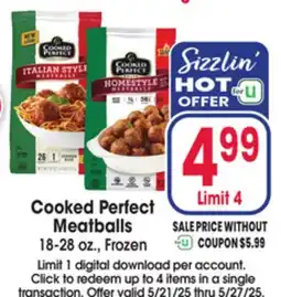 Jewel-Osco Cooked Perfect Meatballs offer