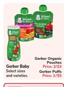 Jewel-Osco Gerber Organic Pouches offer