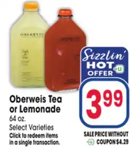 Jewel-Osco Oberweis Tea or Lemonade offer