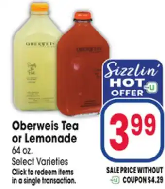 Jewel-Osco Oberweis Tea or Lemonade offer