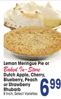 Jewel-Osco Lemon Meringue Pie or Dutch Apple, Cherry, Blueberry, Peach or Strawberry Rhubarb offer