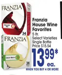 Jewel-Osco Franzia House Wine Favorites offer