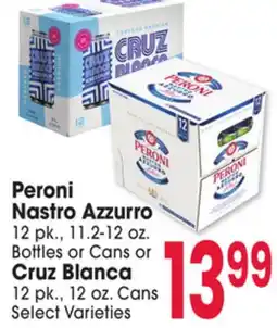 Jewel-Osco Peroni Nastro Azzurro 12 pk., 11.2-12 oz. Bottles or Cans or Cruz Blanca 12 pk., 12 oz. Cans offer