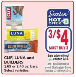 Jewel-Osco CLIF, LUNA and BUILDERS offer