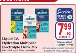 Jewel-Osco Liquid I. V. Hydration Multiplier Electrolyte Drink Mix offer
