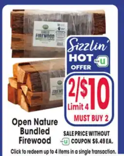 Jewel-Osco Open Nature Bundled Firewood offer