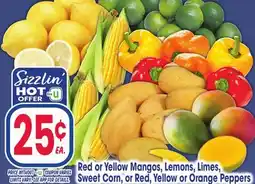Jewel-Osco Red or Yellow Mangos, Lemons, Limes, Sweet Corn, or Red, Yellow or Orange Peppers offer