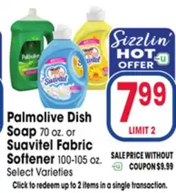 Jewel-Osco Palmolive Dish Soap 70 oz. or Suavitel Fabric Softener 100-105 oz offer