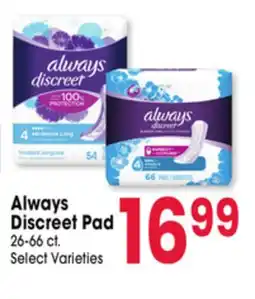 Jewel-Osco Always Discreet Pad offer
