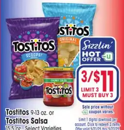 Jewel-Osco Tostitos 9-13 oz. or Tostitos Salsa 15.5 oz offer