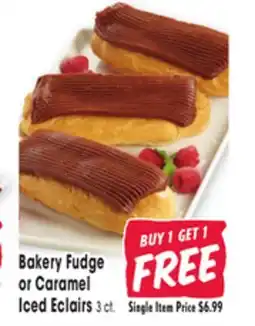 Jewel-Osco Bakery Fudge or Caramel Iced Eclairs offer