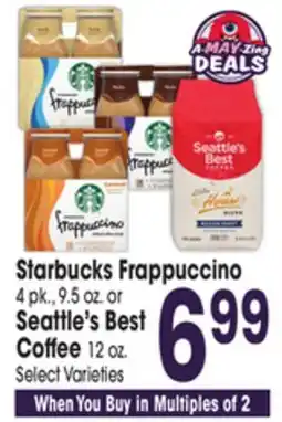 Jewel-Osco Starbucks Frappuccino 4 pk., 9.5 oz. or Seattle's Best Coffee 12 oz offer