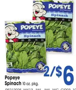 Jewel-Osco Popeye Spinach offer