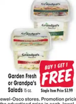 Jewel-Osco Garden Fresh or Grandpa's Salads offer